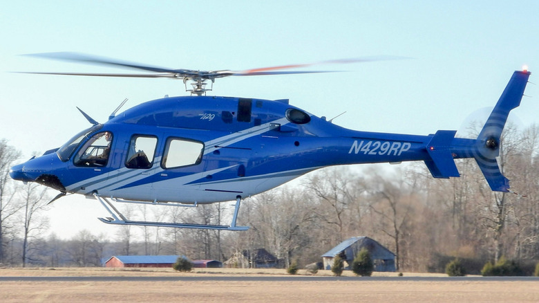 Blue Bell 429 helicopter taking off