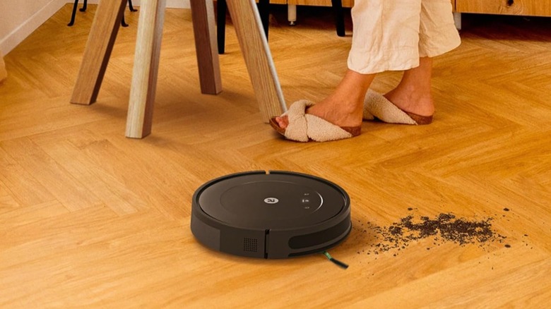 robot vacuum cleaning hardwood floor
