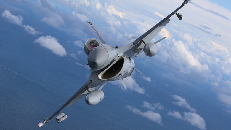 An F-16 in flight