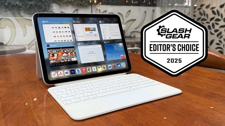The 2025 iPad on a table surface.