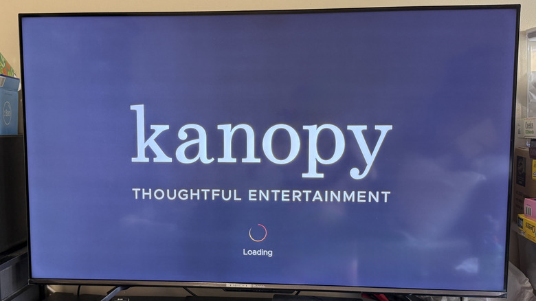 TV displaying Kanopy app