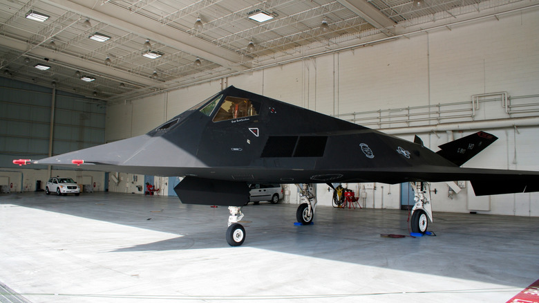 Lockheed F-117 Nighthawk in hangar